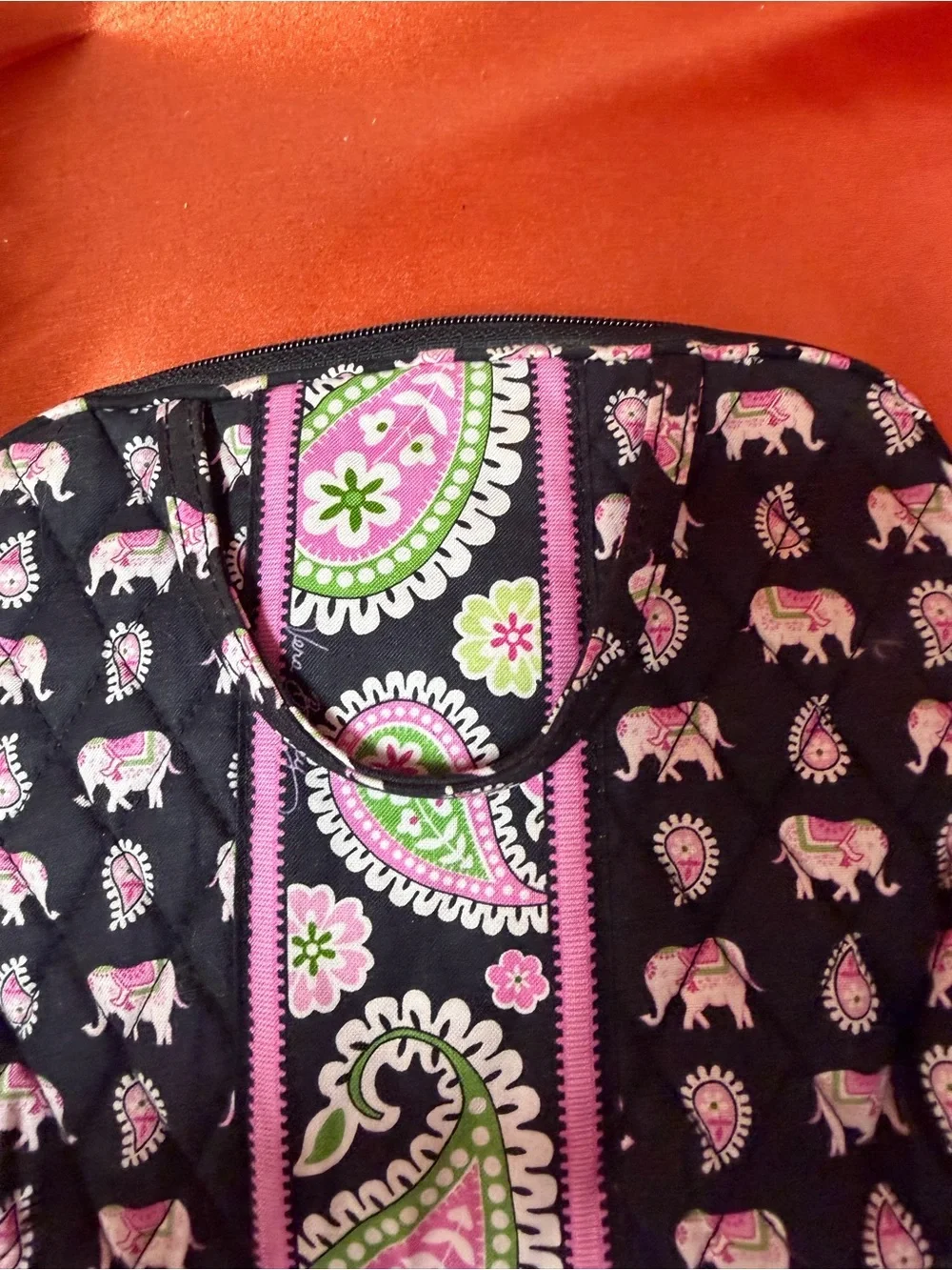 Vera Bradley Quilted Elephant Print cosmetic bag. Designed for Breast Cancer
